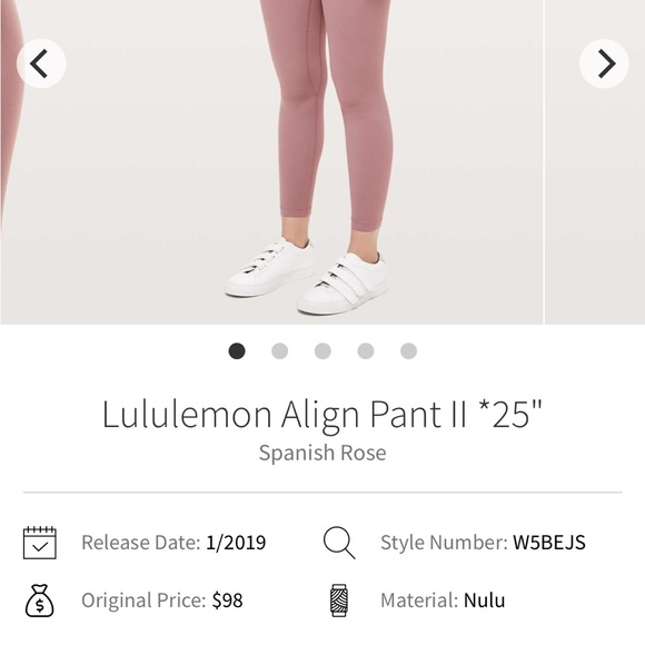 Lululemon Align Pant II Spanish Rose Pink - Picture 4 of 8